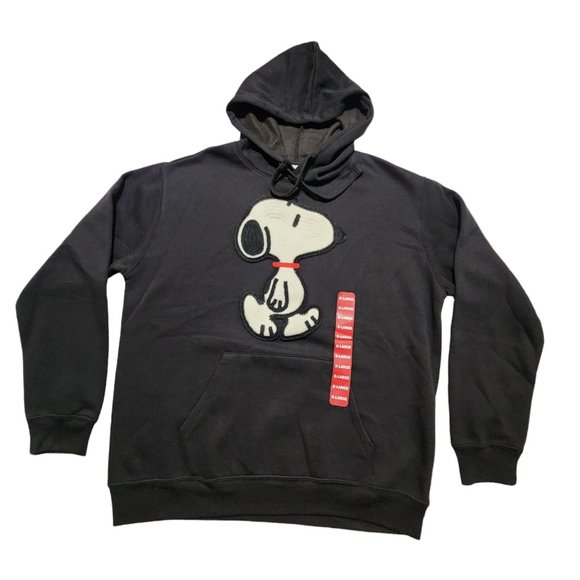 Peanuts Tops Peanuts Snoopy Embroidered Womens Pullover Hoodie